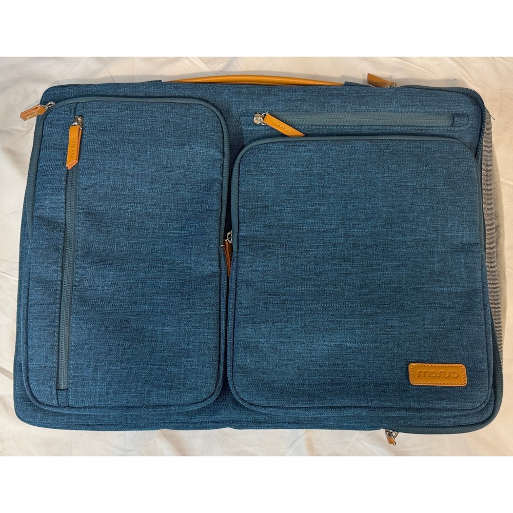 Mosiso Laptop Briefcase Bag Teal Blue Heather 15.6-16 Inch Messenger Case
